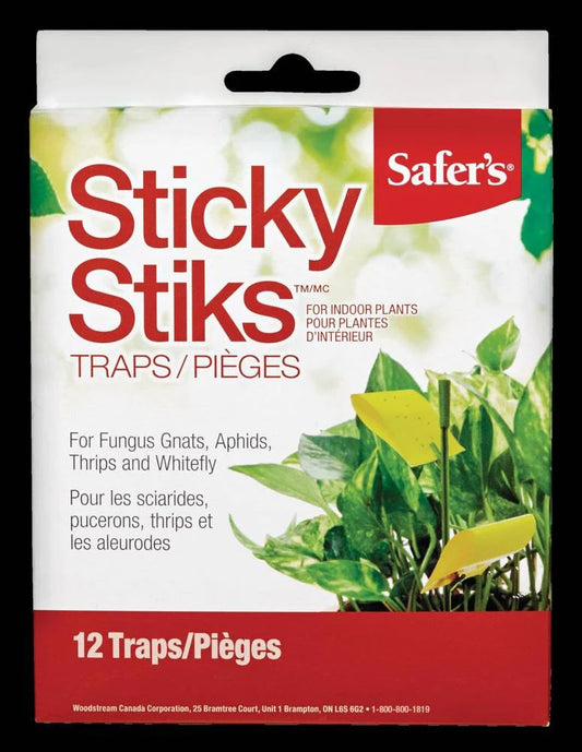 Safer's Houseplant Sticky Stakes Insect Trap (12 Traps)